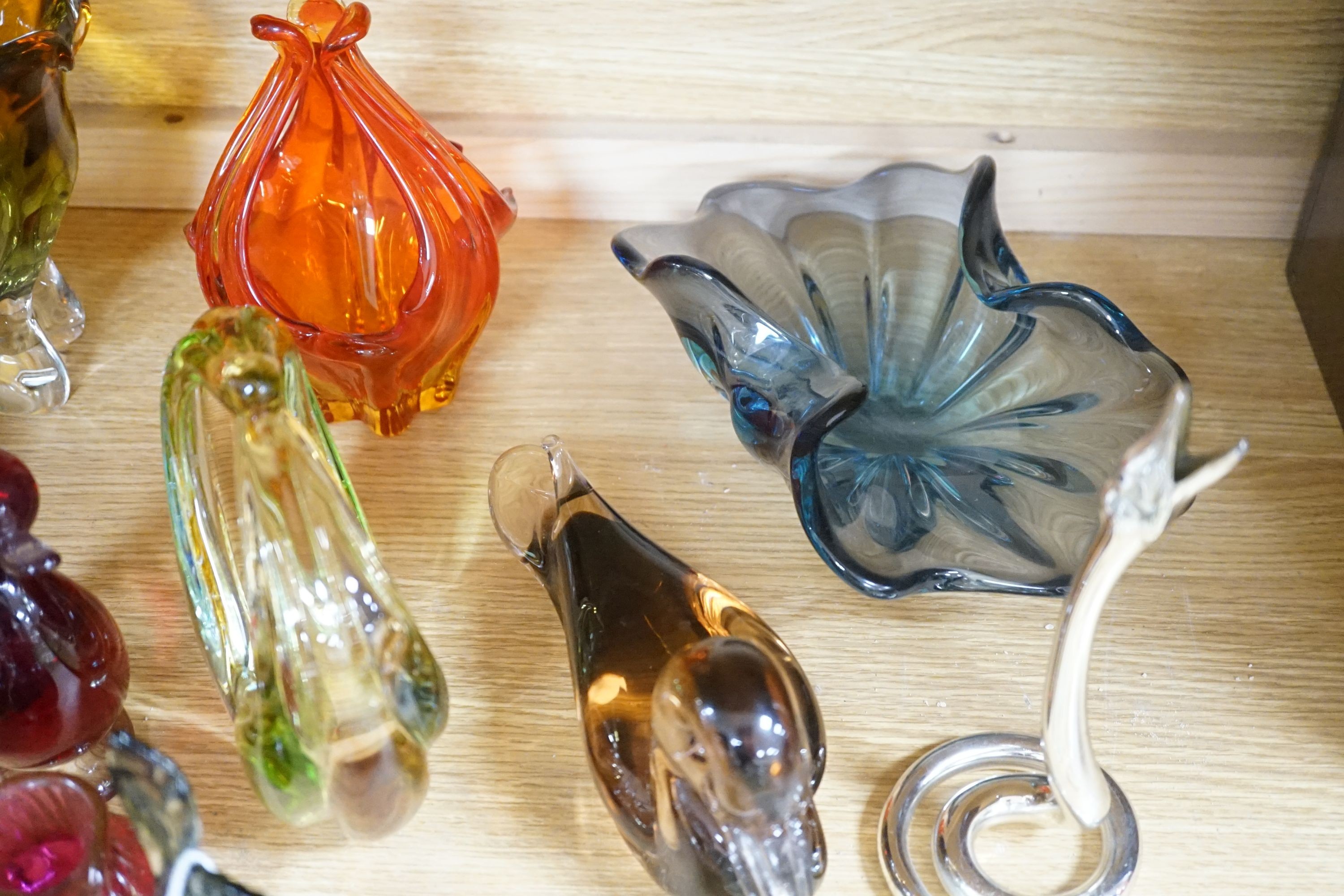 A large group of mostly Murano and Murano style glass